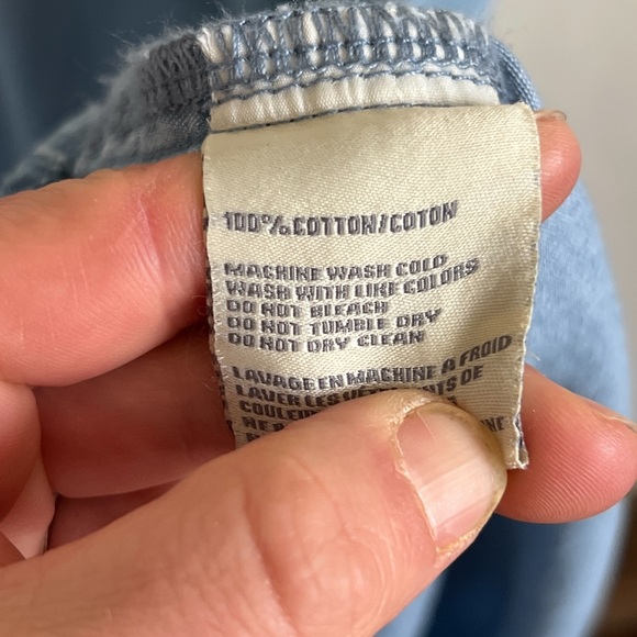 Vintage 90s April Cornell Floral Embroidered Chambray Tie Back Midi Dress Large - Picture 7 of 7